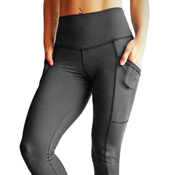 NWOT dark gray booty scrunch pocket leggings S - Picture 2 of 3